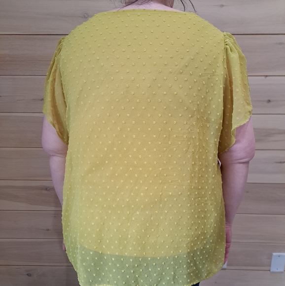 Plus Size Blouse Yellow - Picture 5 of 5